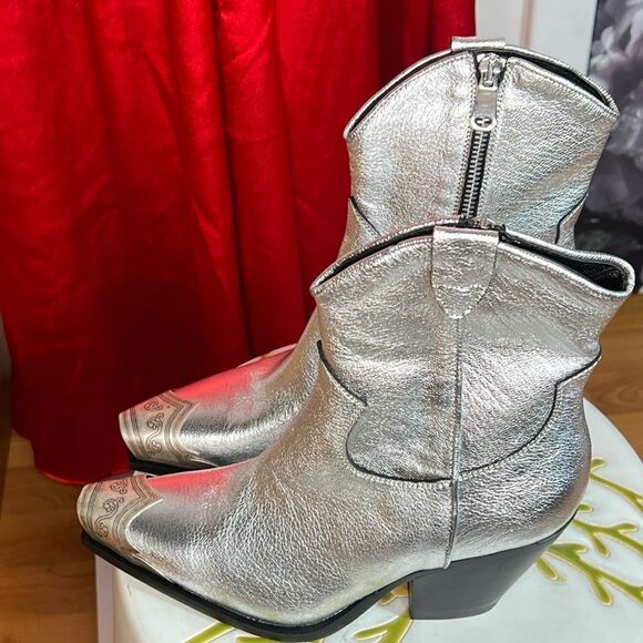 Free People Brayden Western Boot in Pewter/ size 38 - Picture 9 of 12